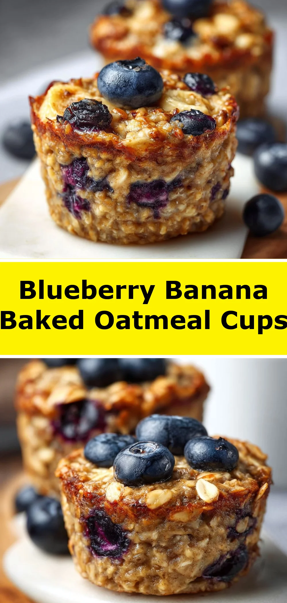 Blueberry Banana Baked Oatmeal Cups