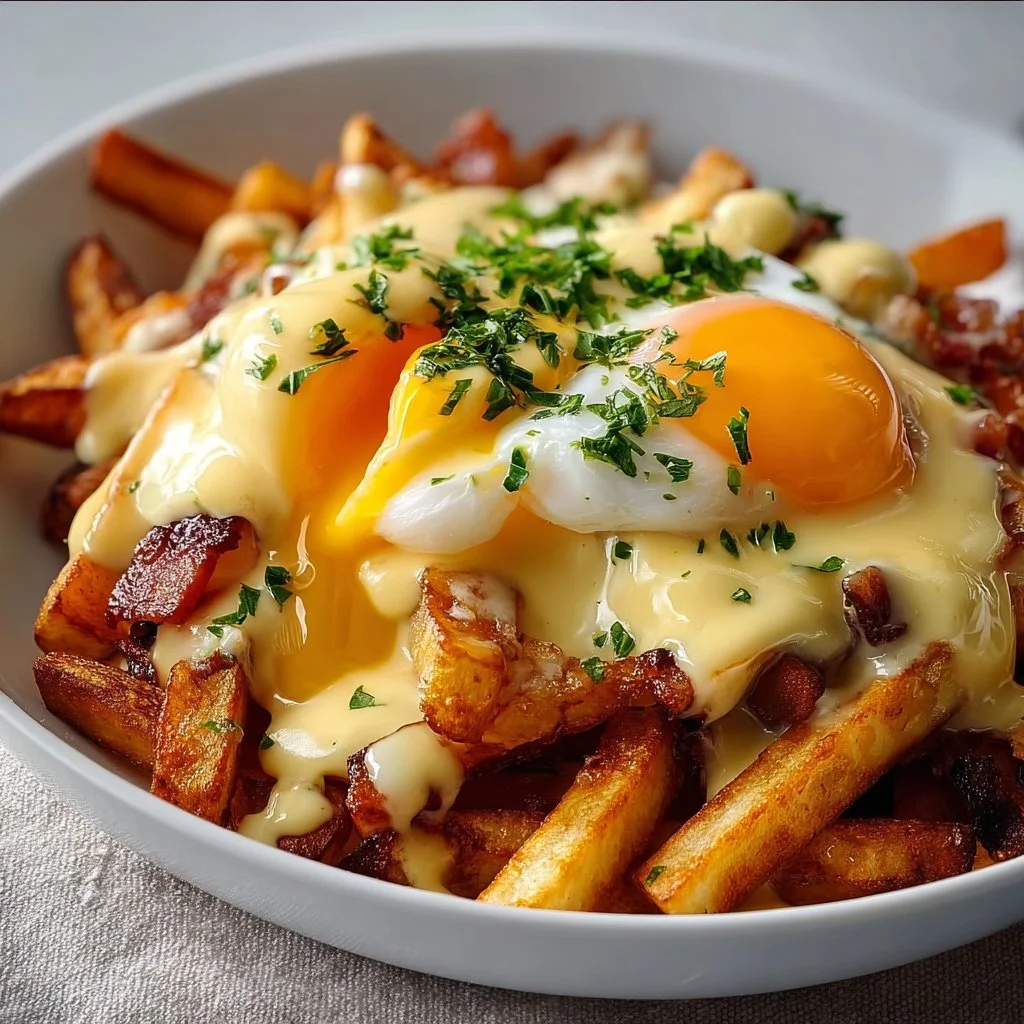 Ultimate Breakfast Poutine with Creamy Hollandaise Sauce