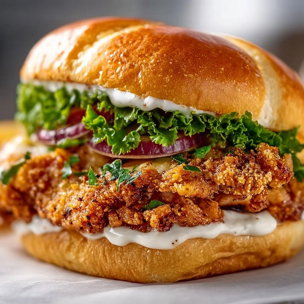 Cajun Crispy Chicken Sandwich with Garlic Aioli: Irresistibly Juicy!