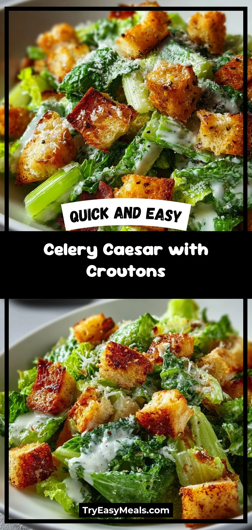 Celery Caesar with Croutons
