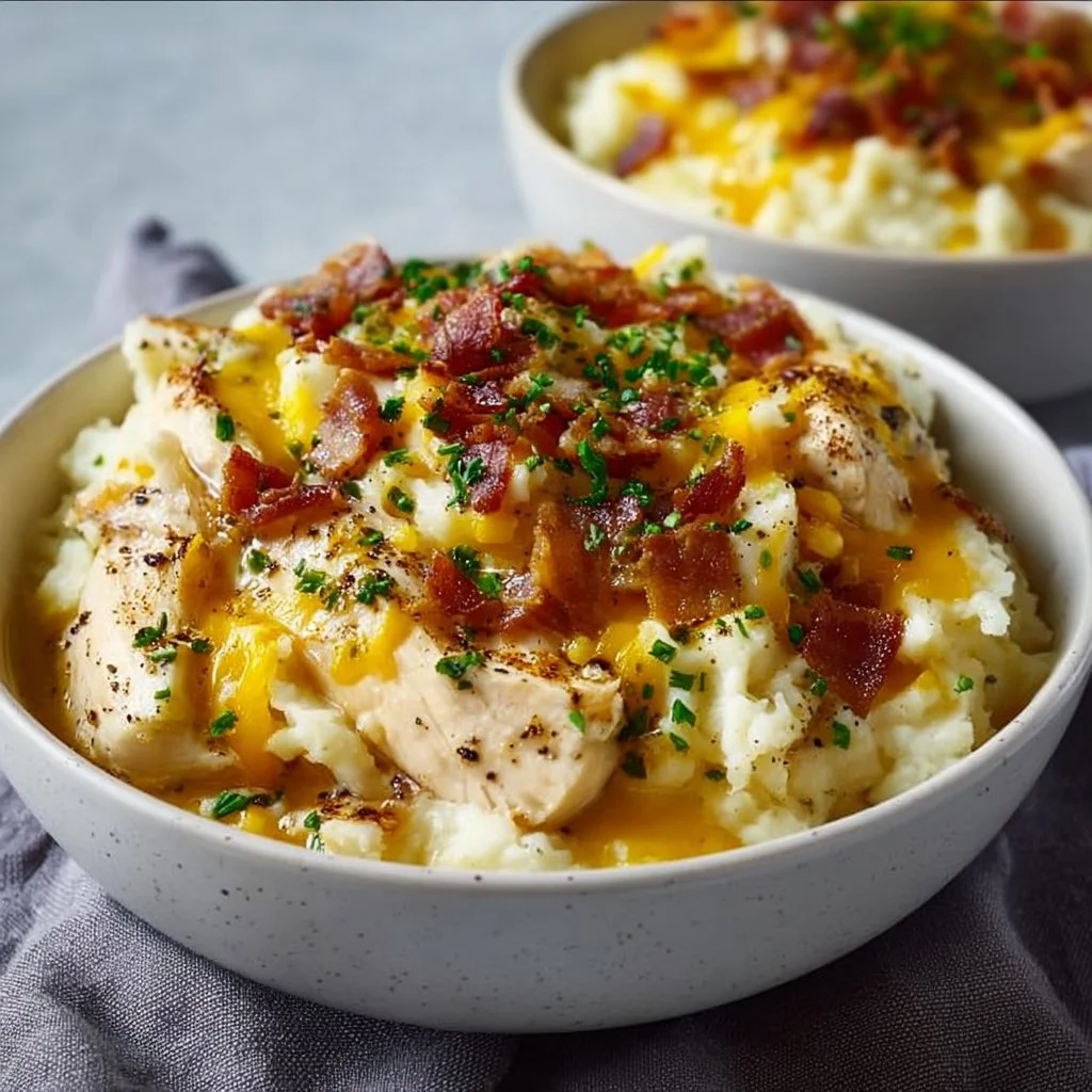 Chicken Mashed Potato Bowls