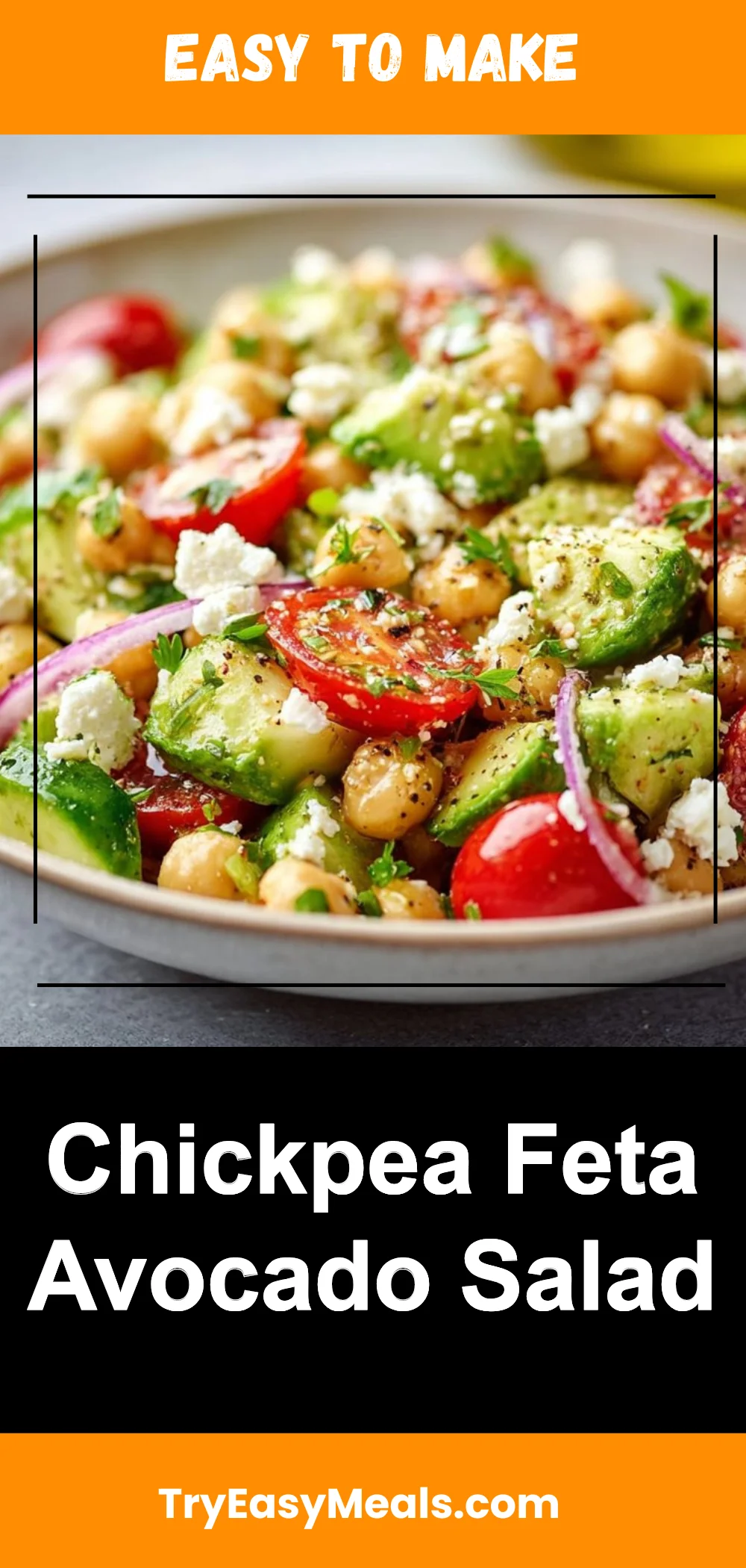 Chickpea Feta Avocado Salad