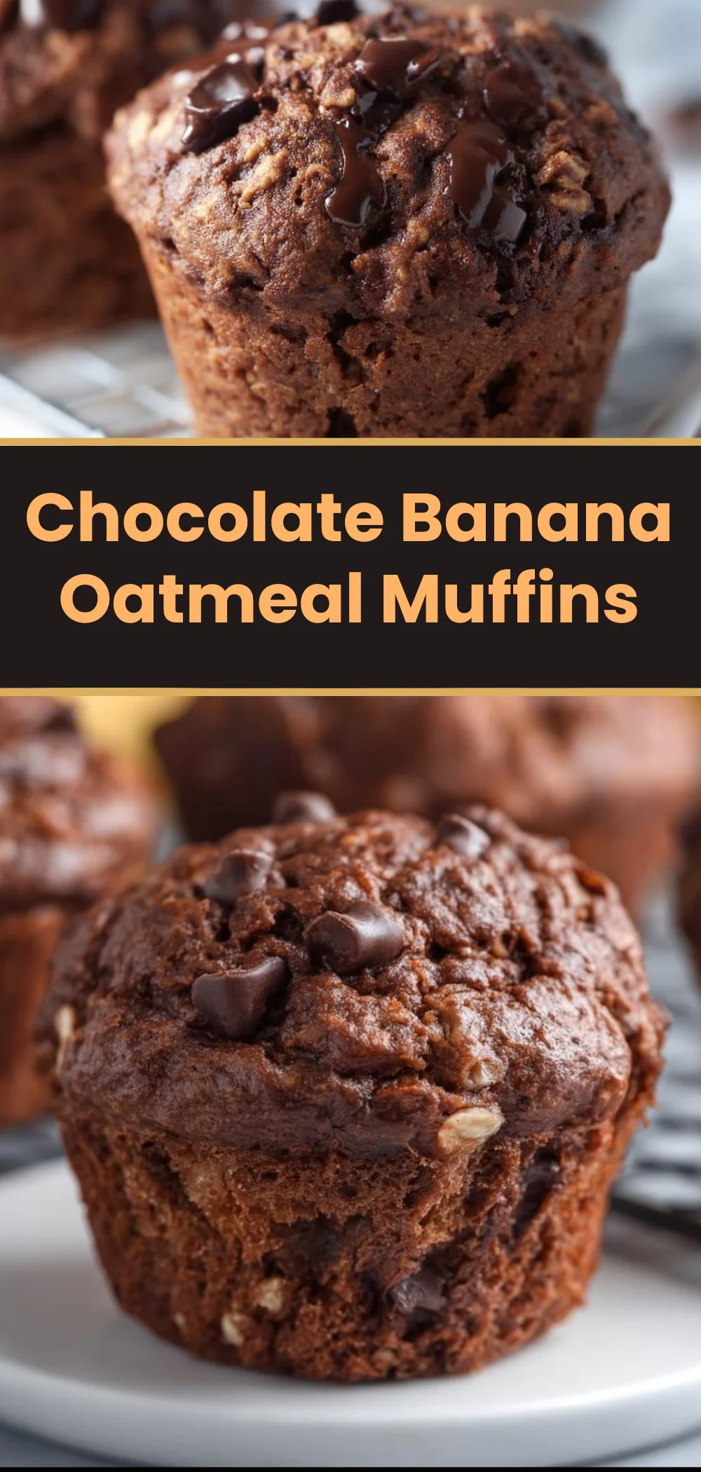 Chocolate Banana Oatmeal Muffins
