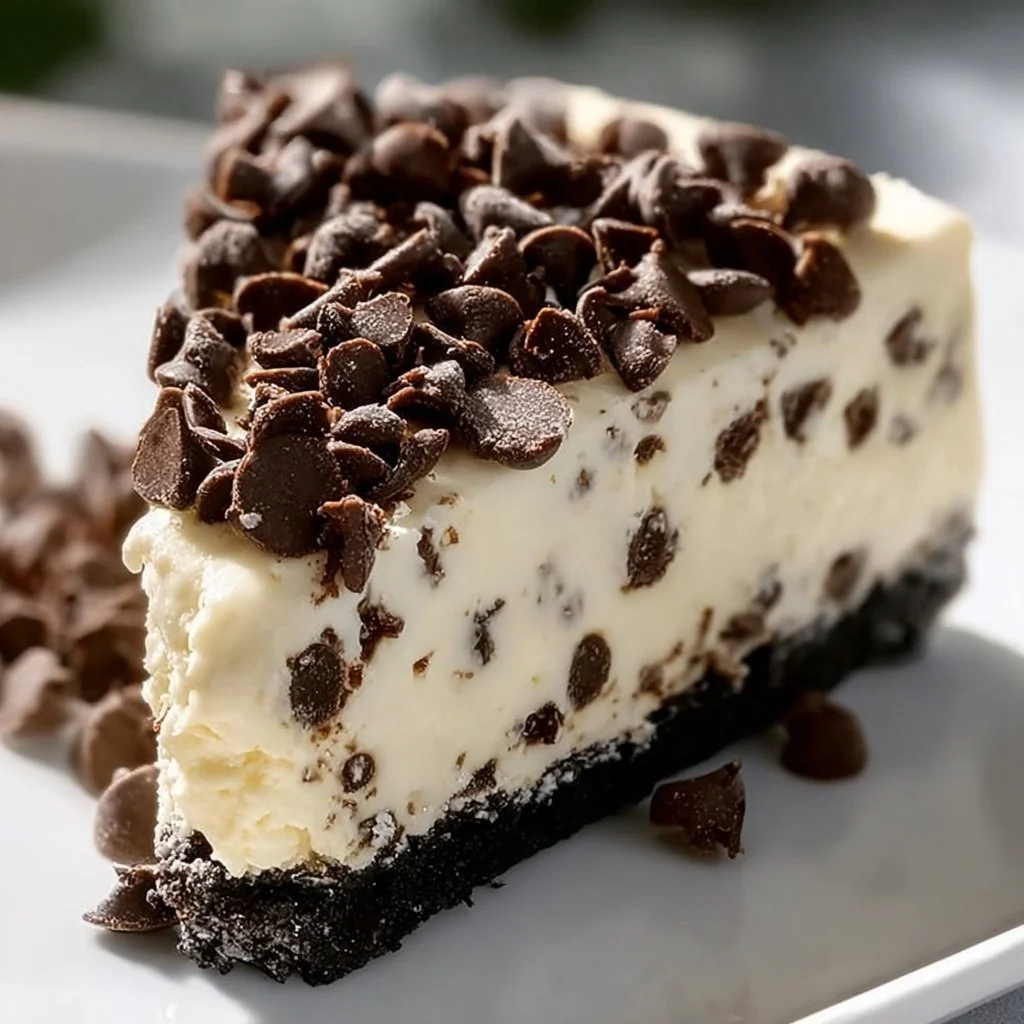 Chocolate Chip No Bake Cheesecake