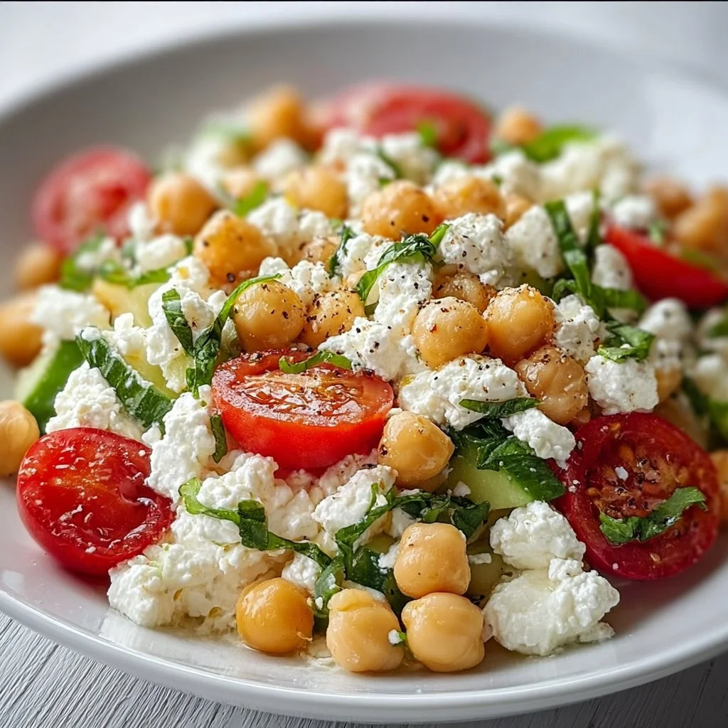 Cottage Cheese and Chickpeas Salad