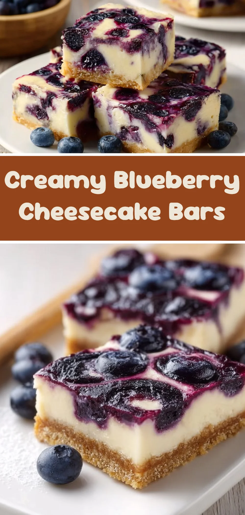 Creamy Blueberry Cheesecake Bars