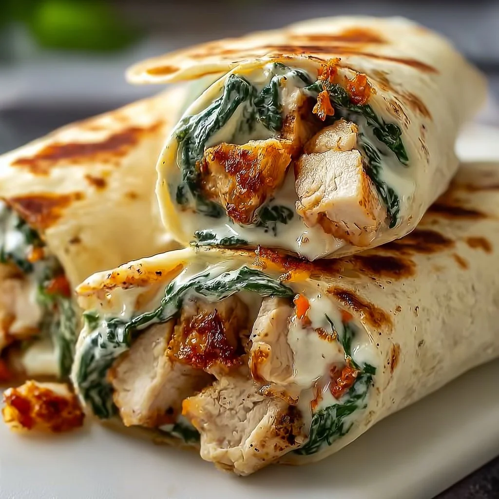 Creamy Chicken Spinach Wraps