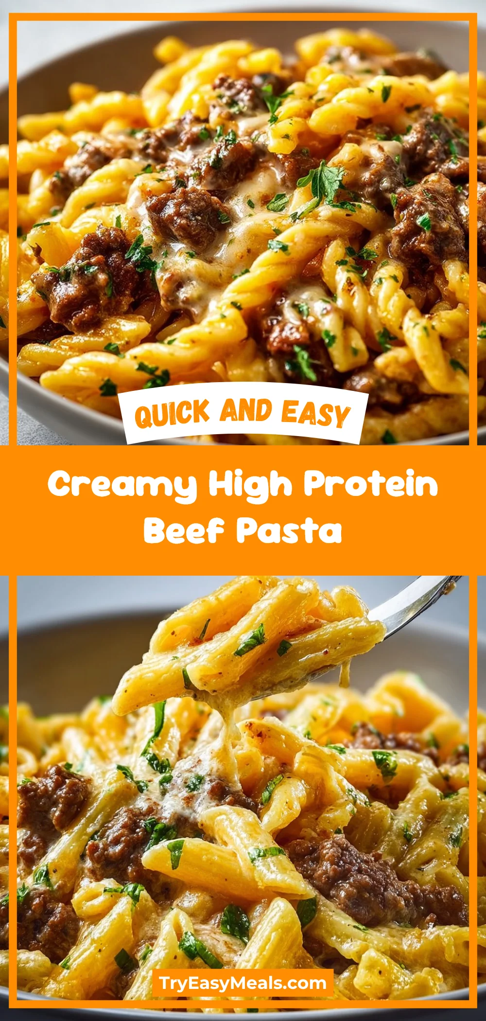 Creamy High Protein Beef Pasta