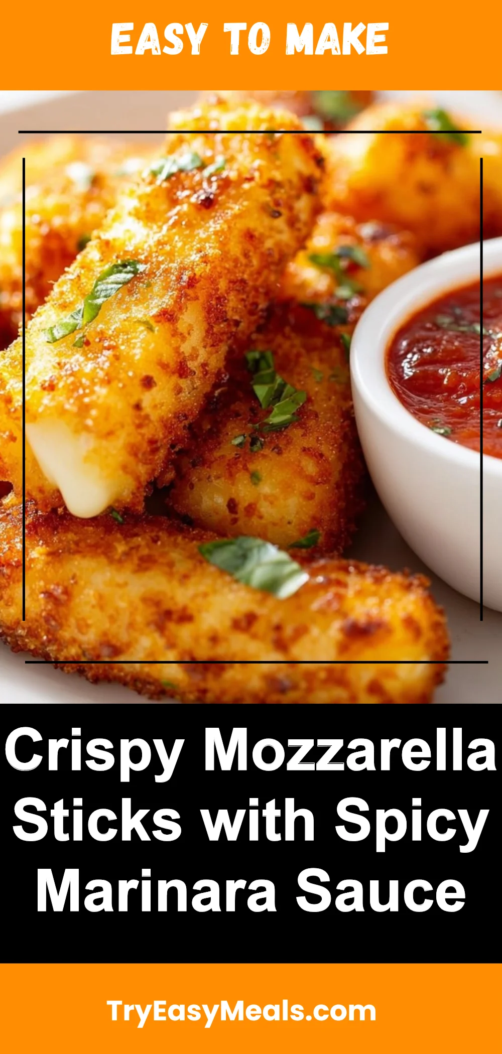 Crispy Mozzarella Sticks with Spicy Marinara Sauce