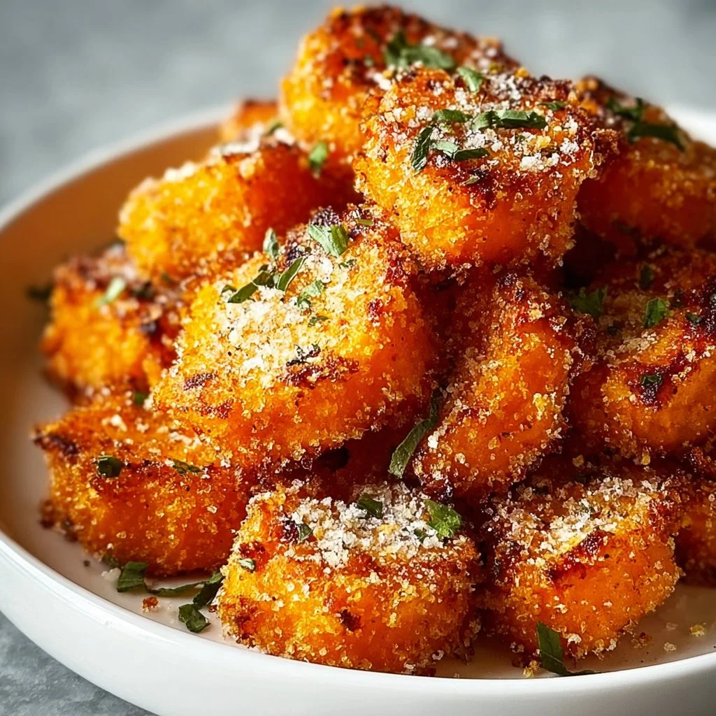 Crispy Sweet Potato Parmesan Bites