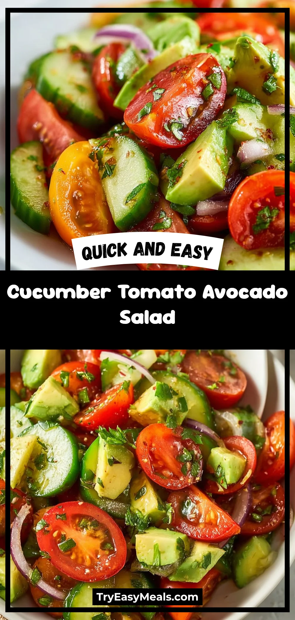 Cucumber Tomato Avocado Salad