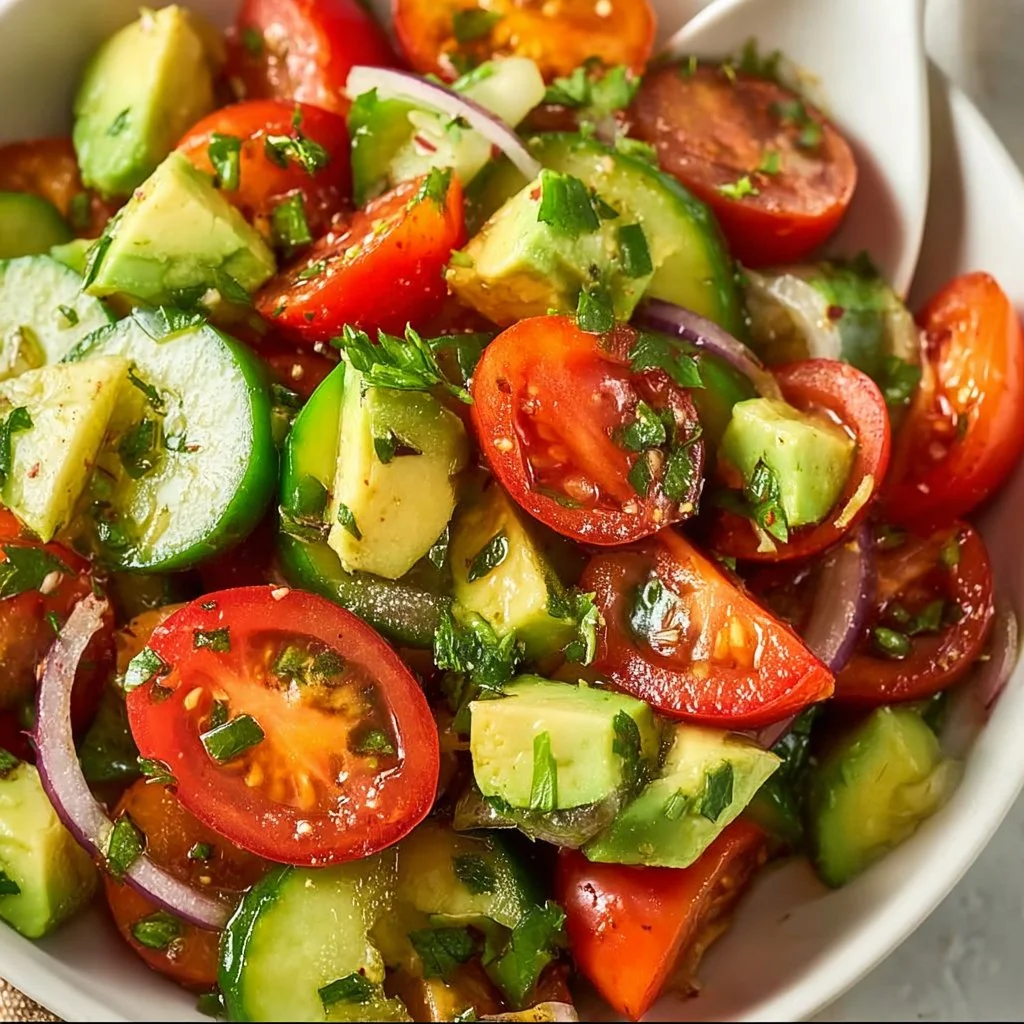 Cucumber Tomato Avocado Salad