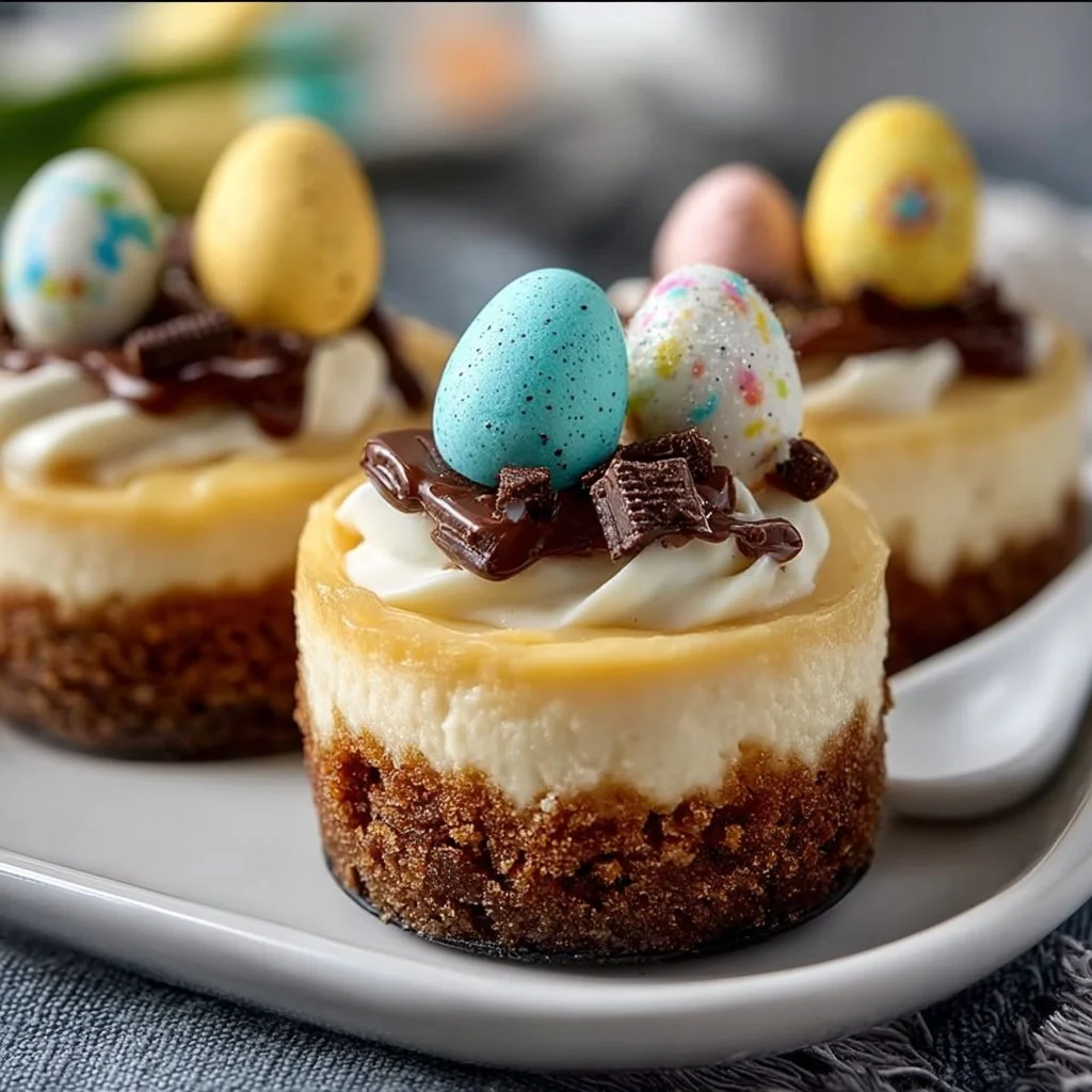 Easter No-Bake Mini Cheesecakes
