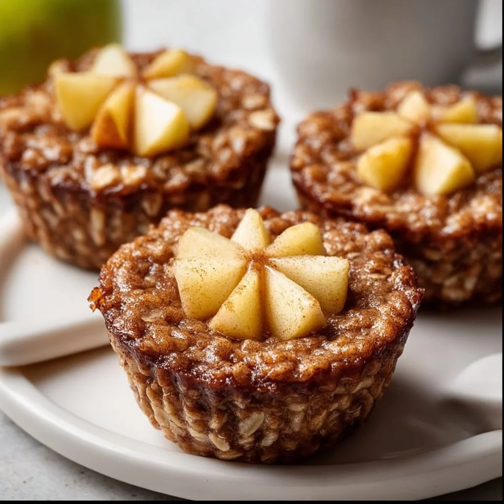 Fluffy Baked Apple Cinnamon Oatmeal Cups