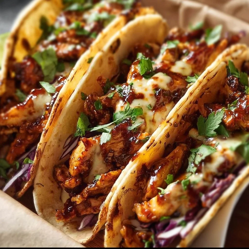 Garlic Butter Honey BBQ Chicken Tacos: Sweet, Savory & Irresistible!