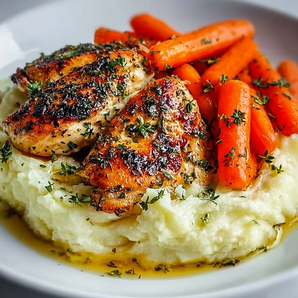 Make Garlic Herb Chicken with Mashed Potatoes and Glazed Carrots Tonight!