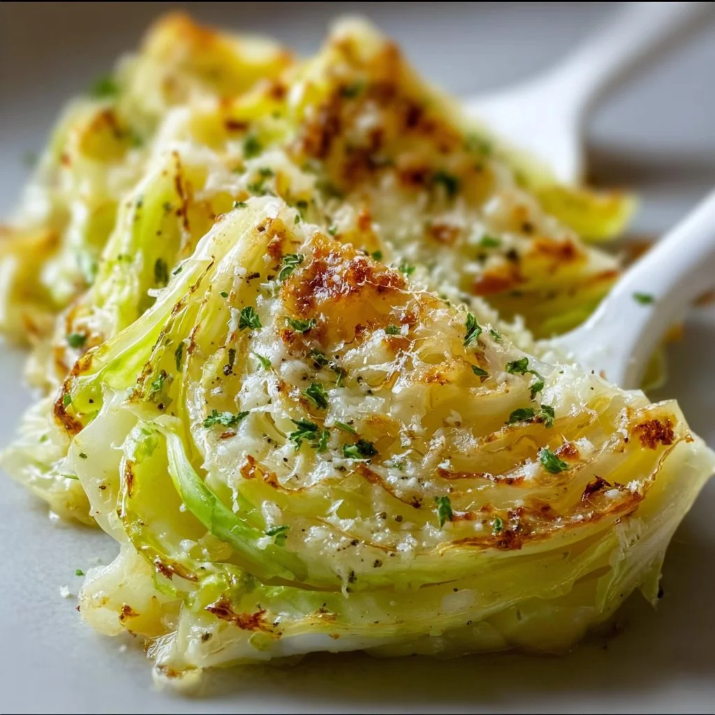 Garlic Parmesan Melted Cabbage