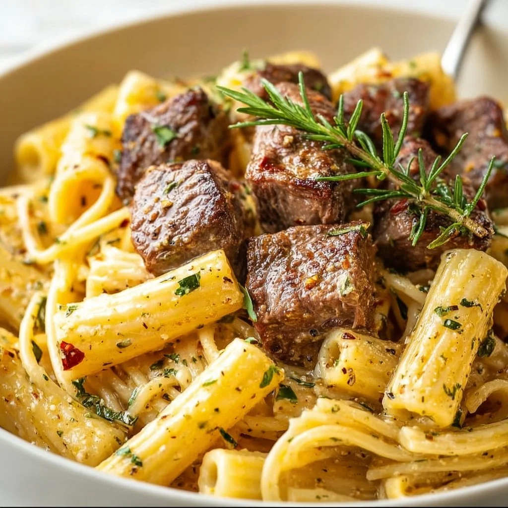 Garlic Steak Pasta