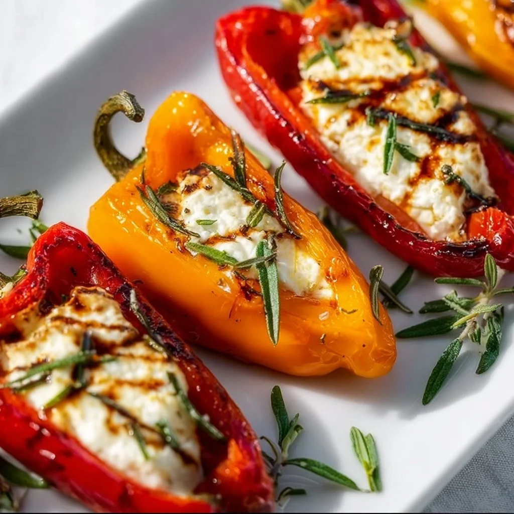 Goat Cheese Stuffed Mini Peppers (Easy Appetizer!)