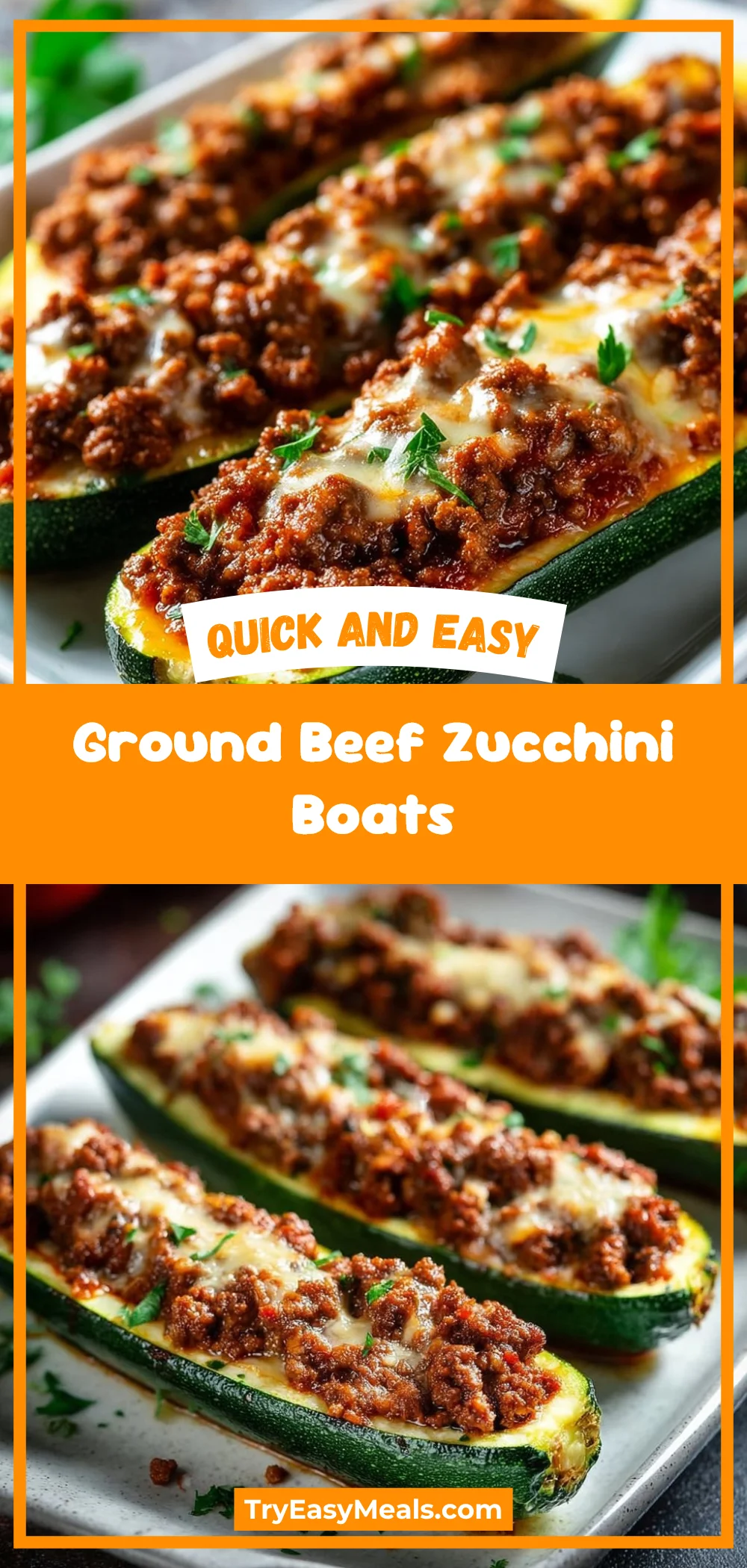 Ground Beef Zucchini Boats