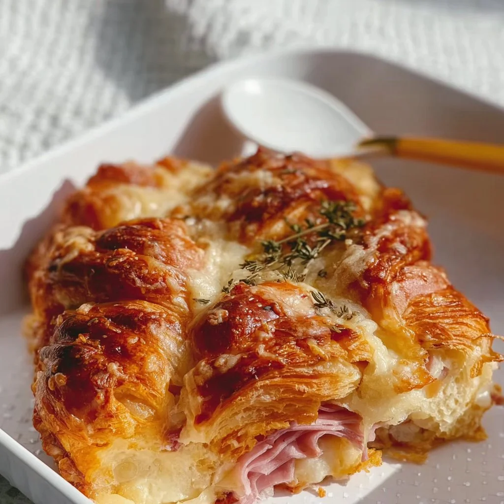 Ham & Cheese Croissant Bake