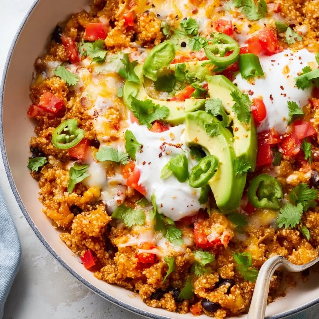 High Protein High Fiber Vegetarian Taco Skillet