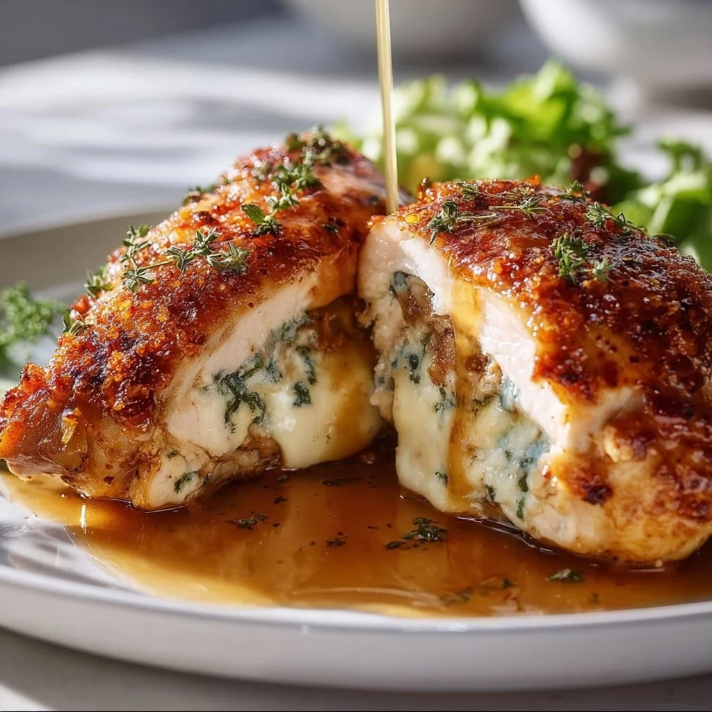 Hot Honey Ricotta Stuffed Chicken