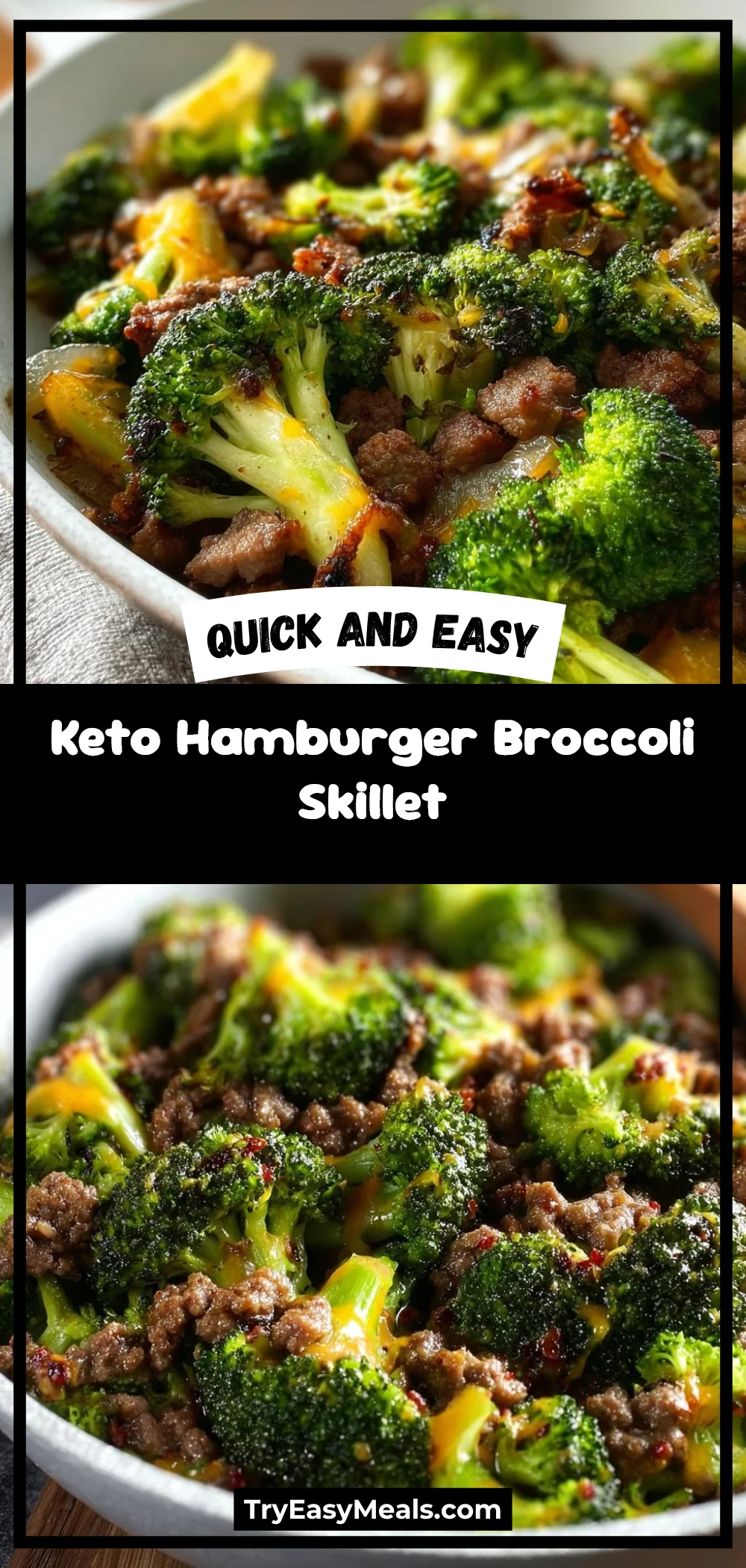 Keto Hamburger Broccoli Skillet