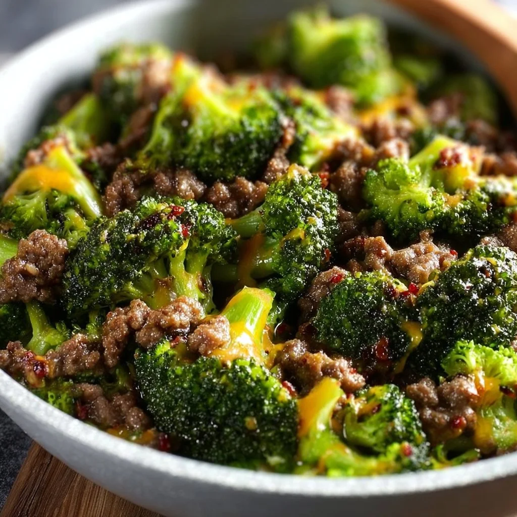 Keto Hamburger Broccoli Skillet