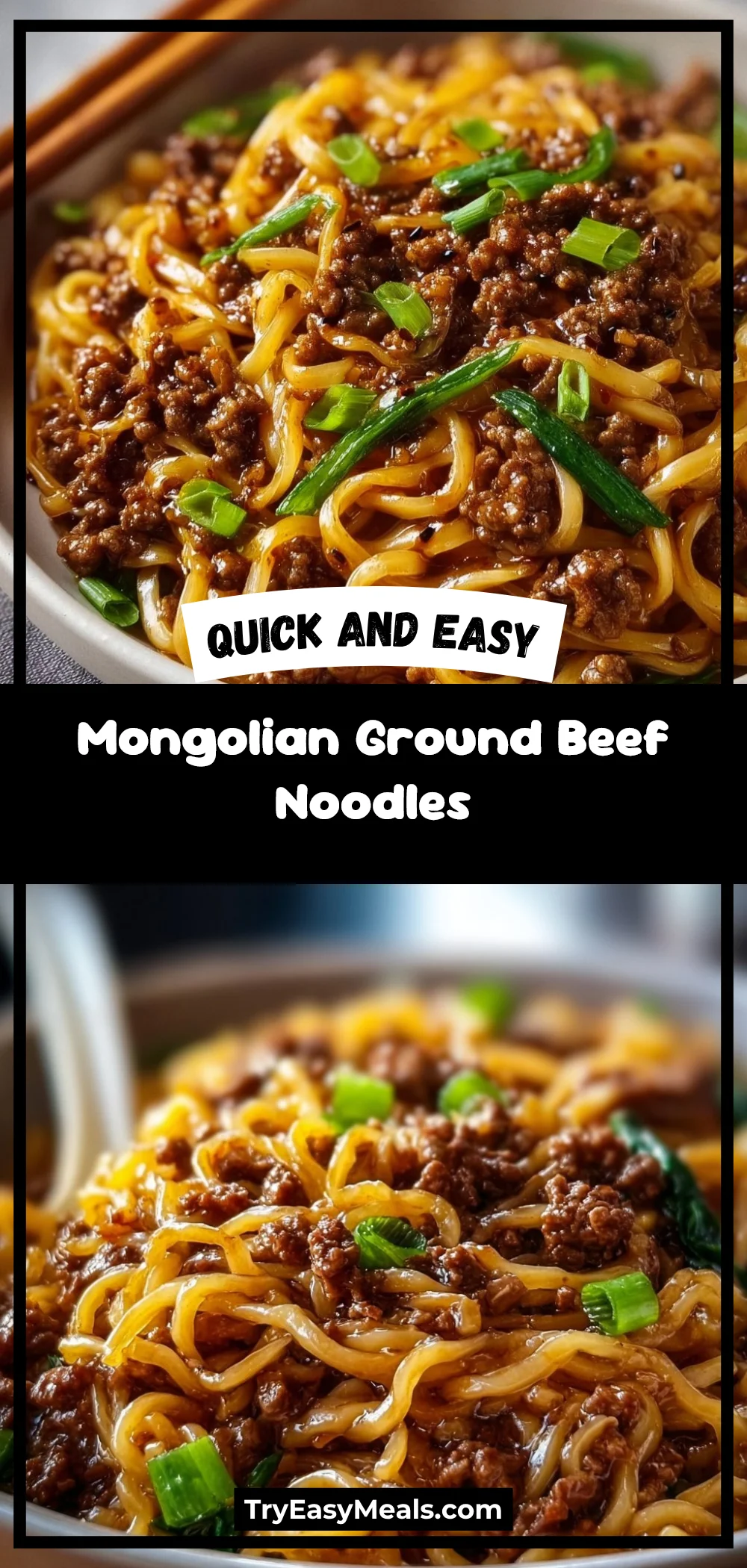 Mongolian Ground Beef Noodles