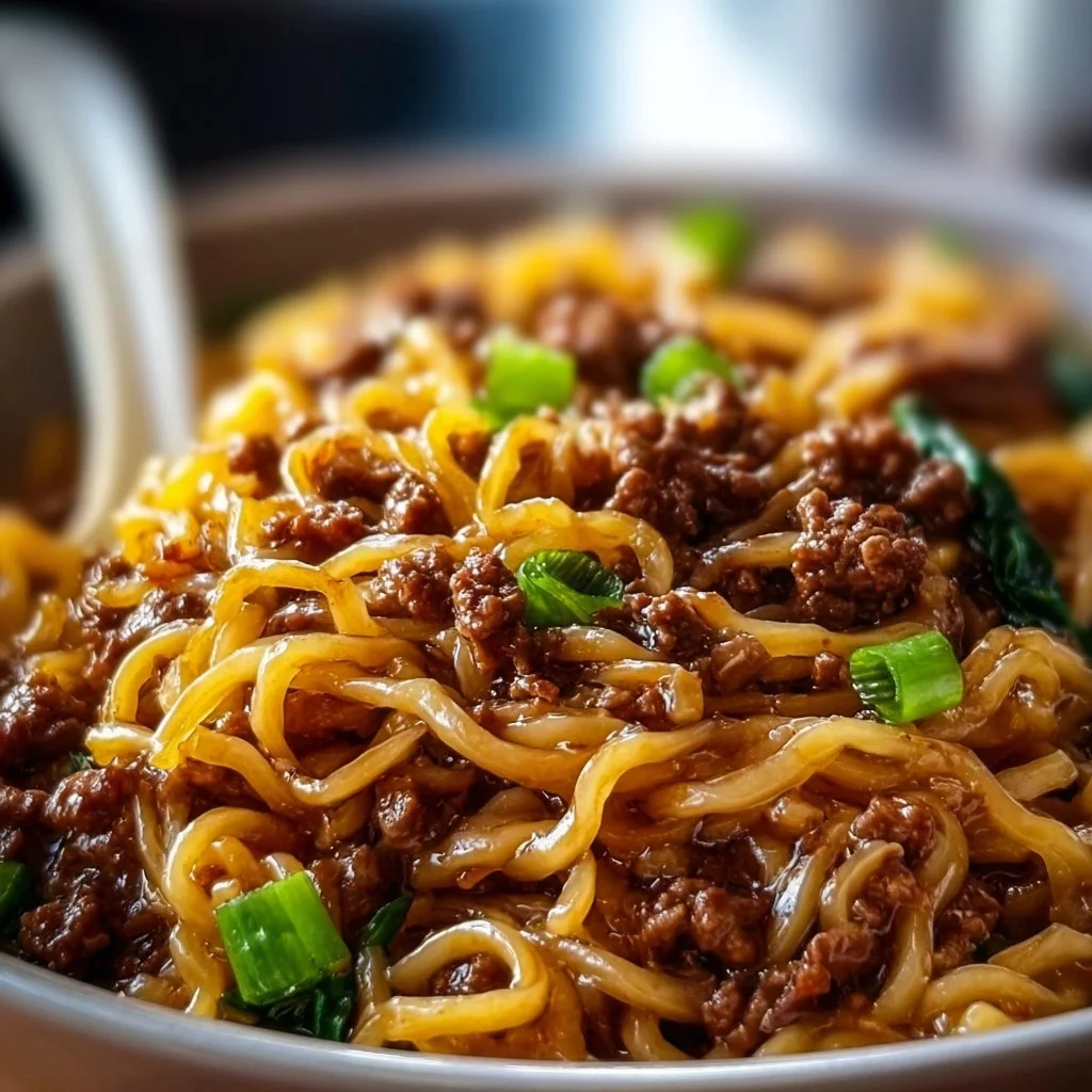 Mongolian Ground Beef Noodles