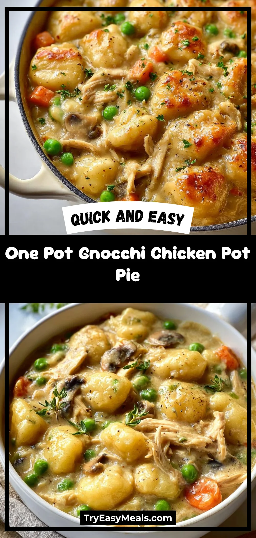One Pot Gnocchi Chicken Pot Pie