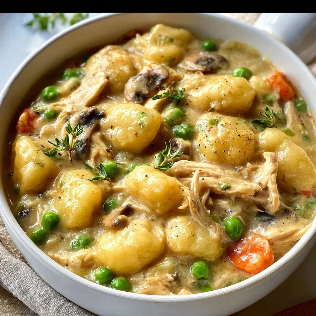 One Pot Gnocchi Chicken Pot Pie