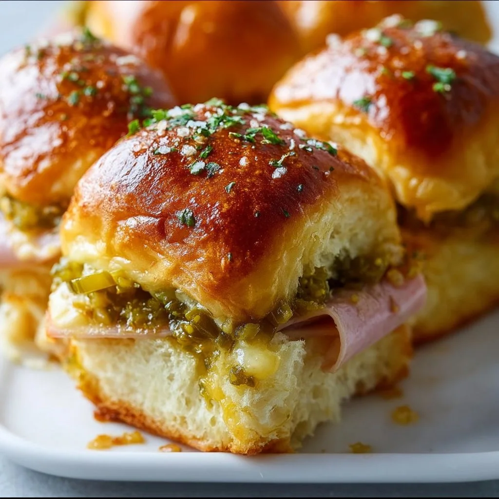 Pickle-Garlic Butter Cuban-Inspired Pull-Apart Sliders