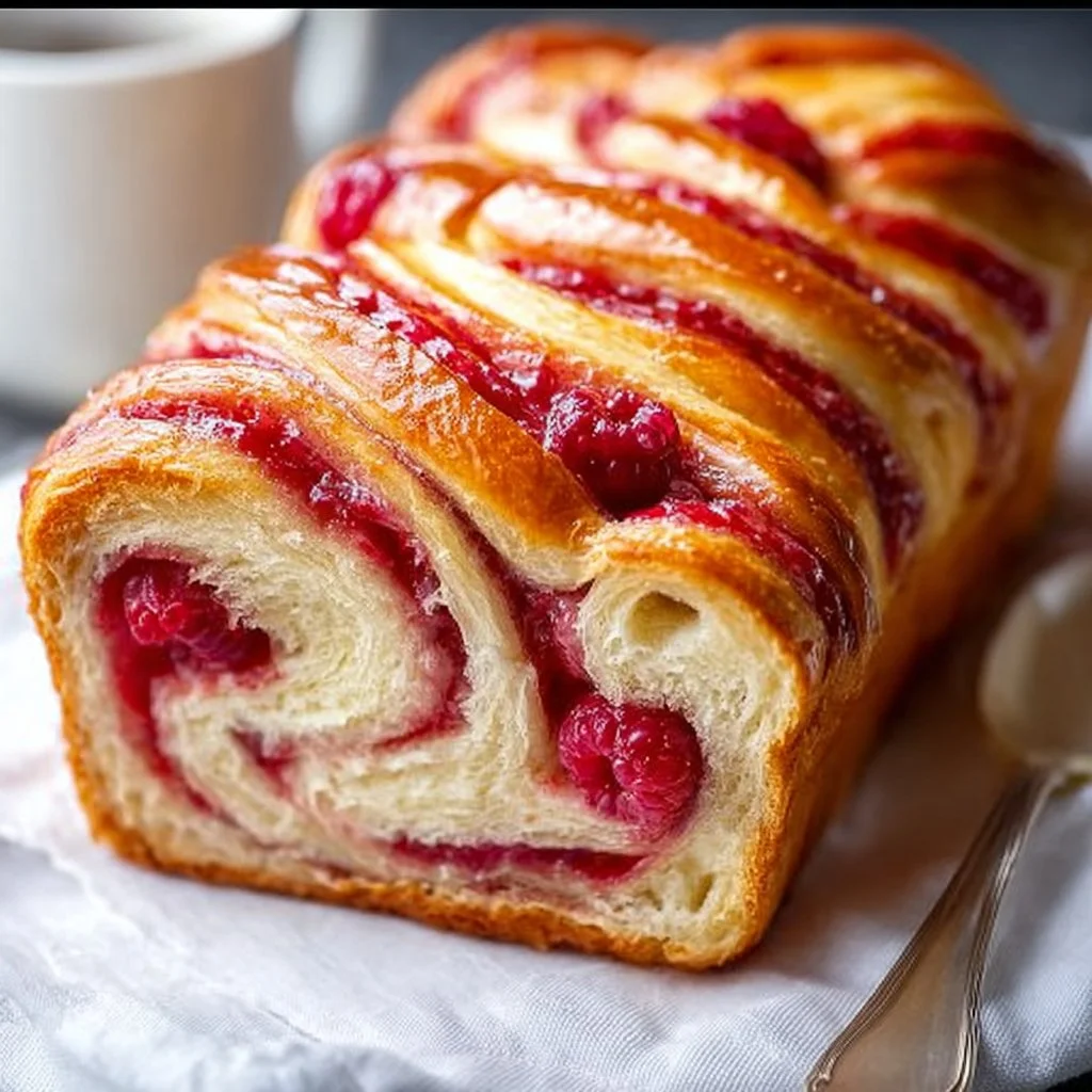 Raspberry Swirl Brioche Loaf