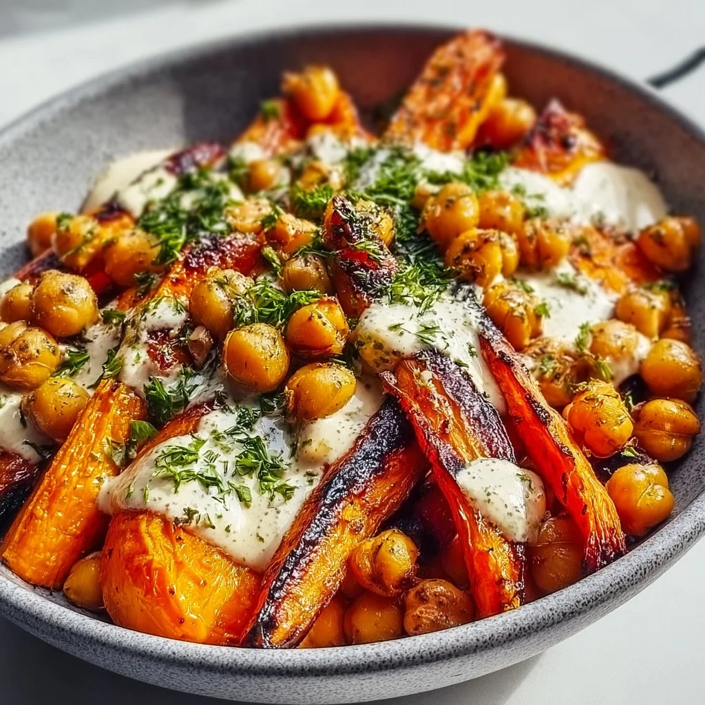 Roasted Carrot and Chickpea Bowl: A Colorful Vegan Delight