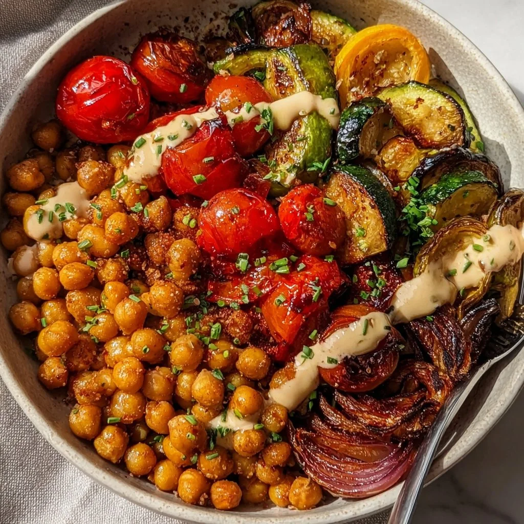 Easy Roasted Chickpea and Veggie Bowl