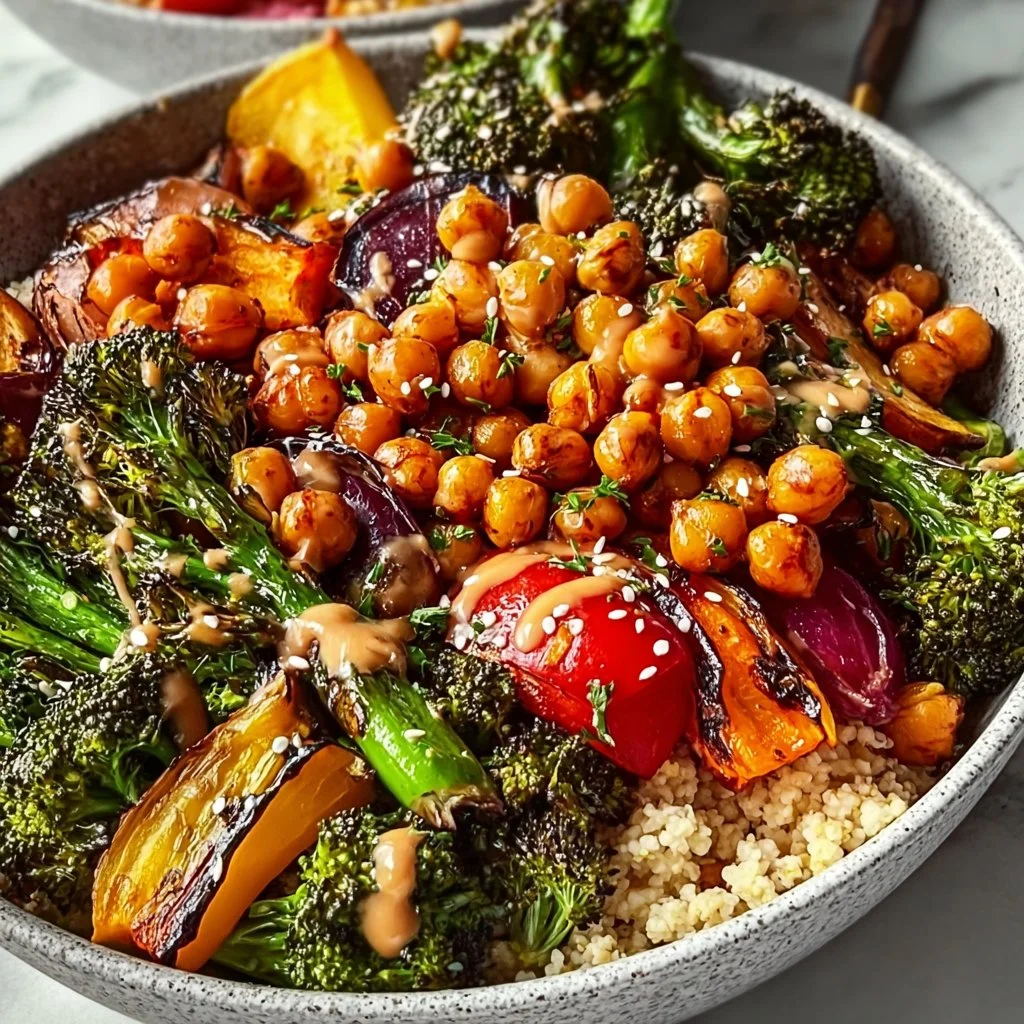 Roasted Veggie Chickpea Bowls