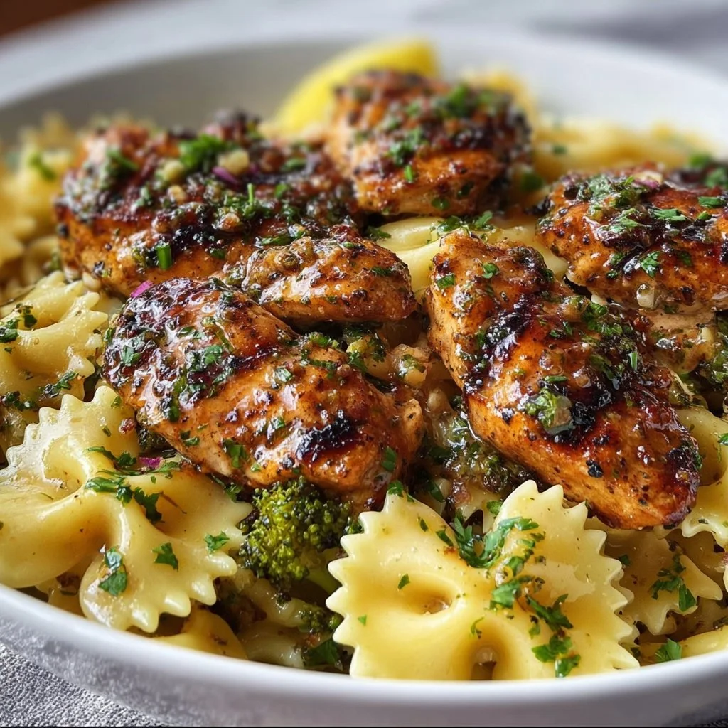Savory Cowboy Butter Lemon Bowtie Chicken Recipe with Broccoli Made Easy