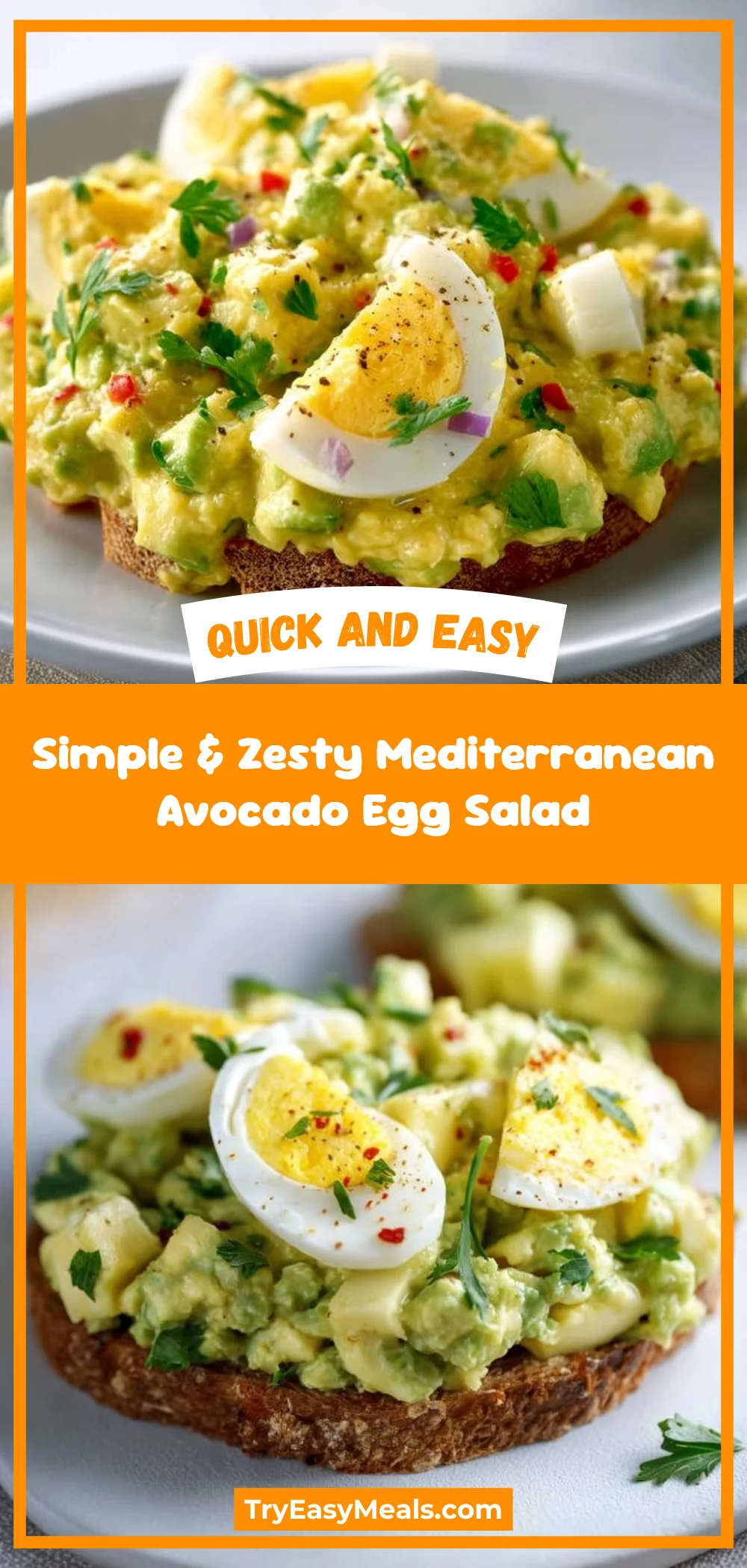 Simple & Zesty Mediterranean Avocado Egg Salad