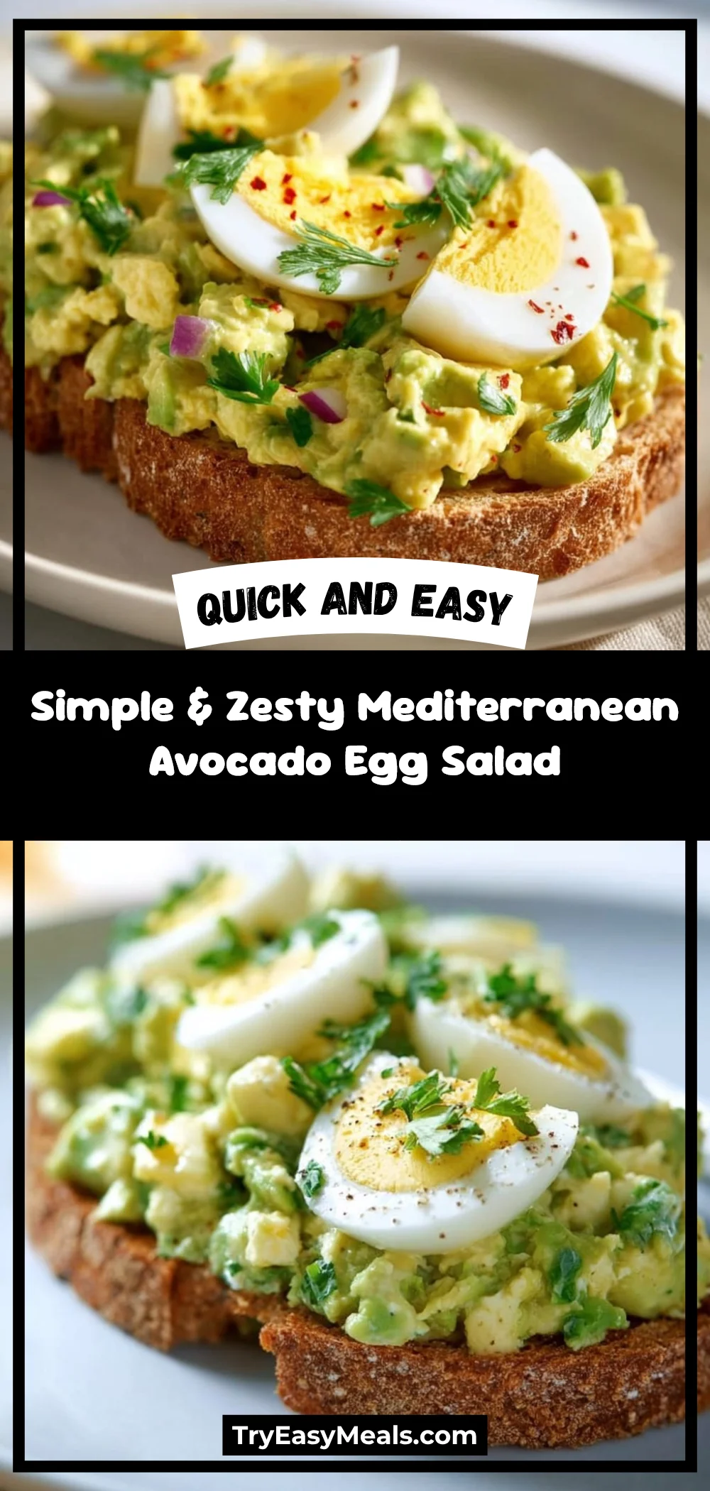 Simple & Zesty Mediterranean Avocado Egg Salad