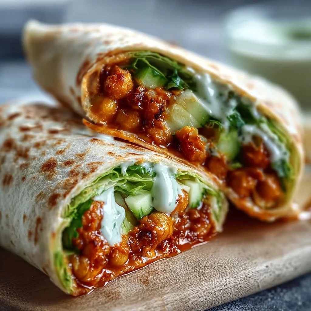 Spicy Buffalo Chickpea Wraps