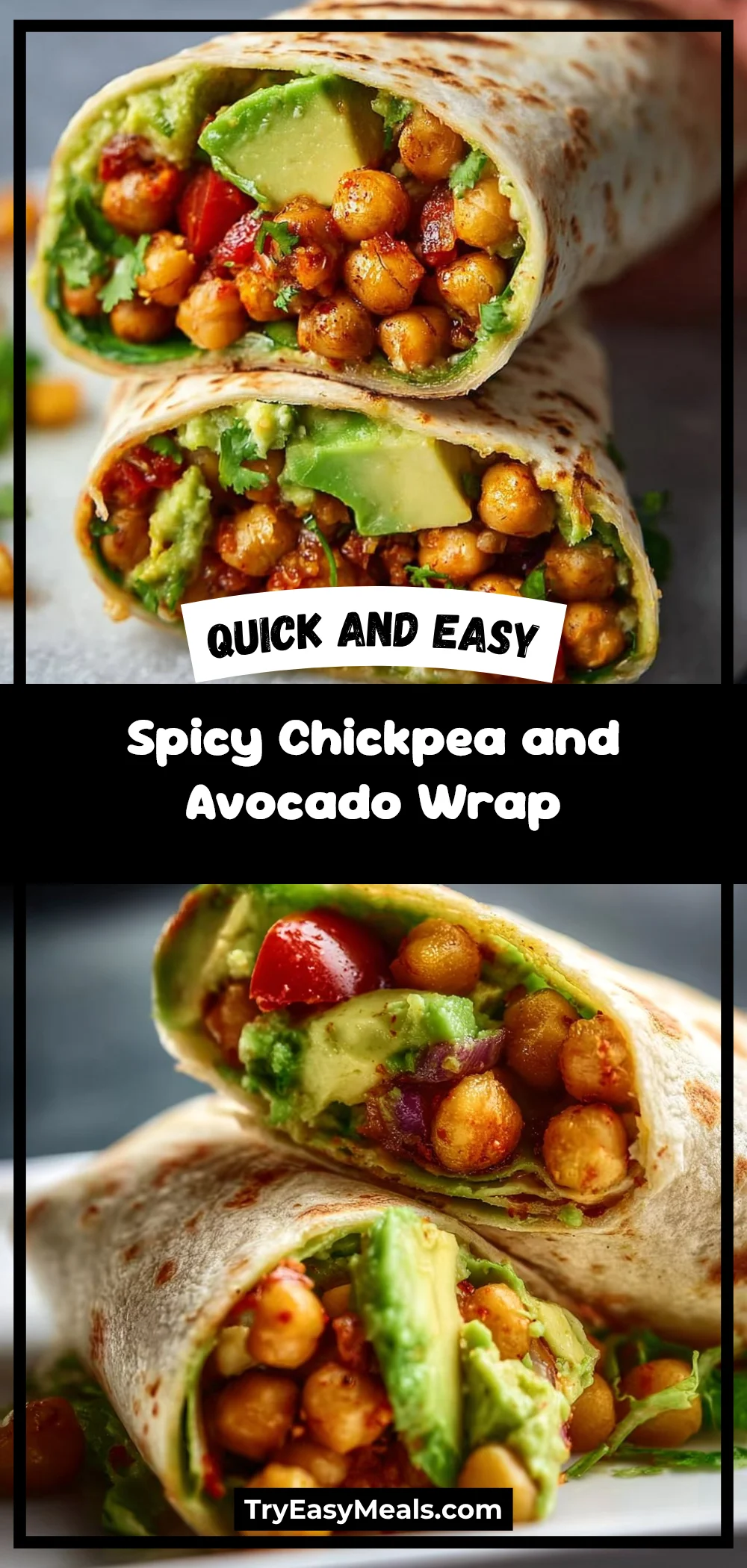 Spicy Chickpea and Avocado Wrap
