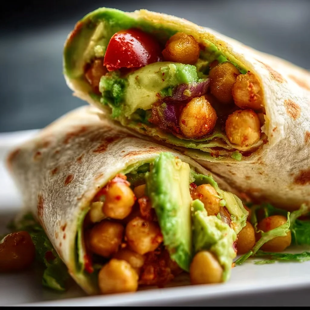 Spicy Chickpea and Avocado Wrap
