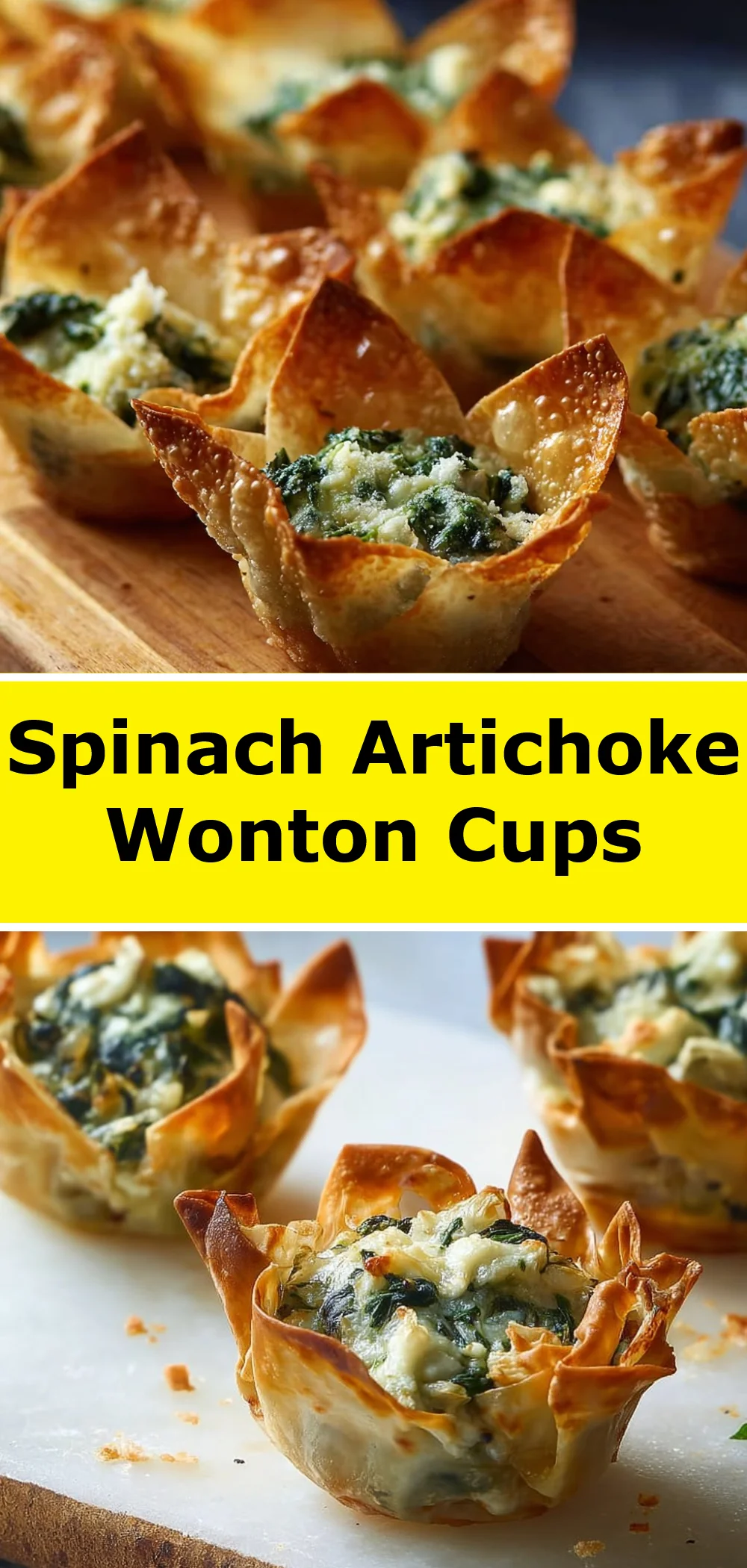 Spinach Artichoke Wonton Cups
