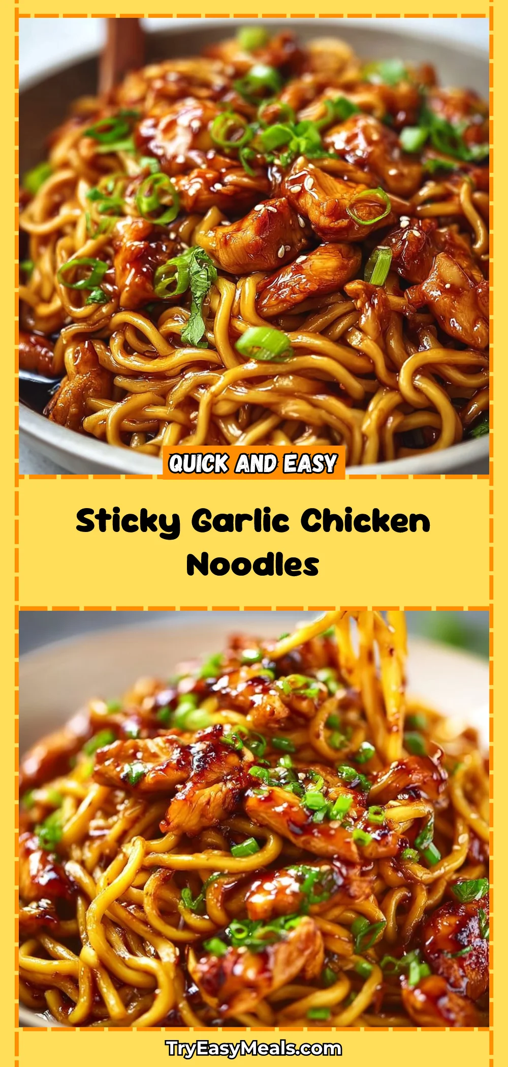 Sticky Garlic Chicken Noodles