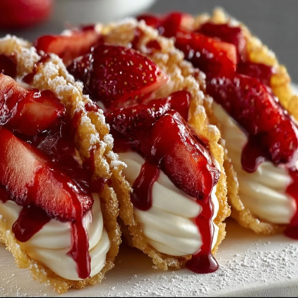 Strawberry Cheesecake Dessert Tacos Recipe