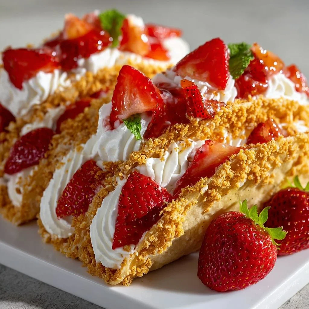 Strawberry Crunch Cheesecake Tacos