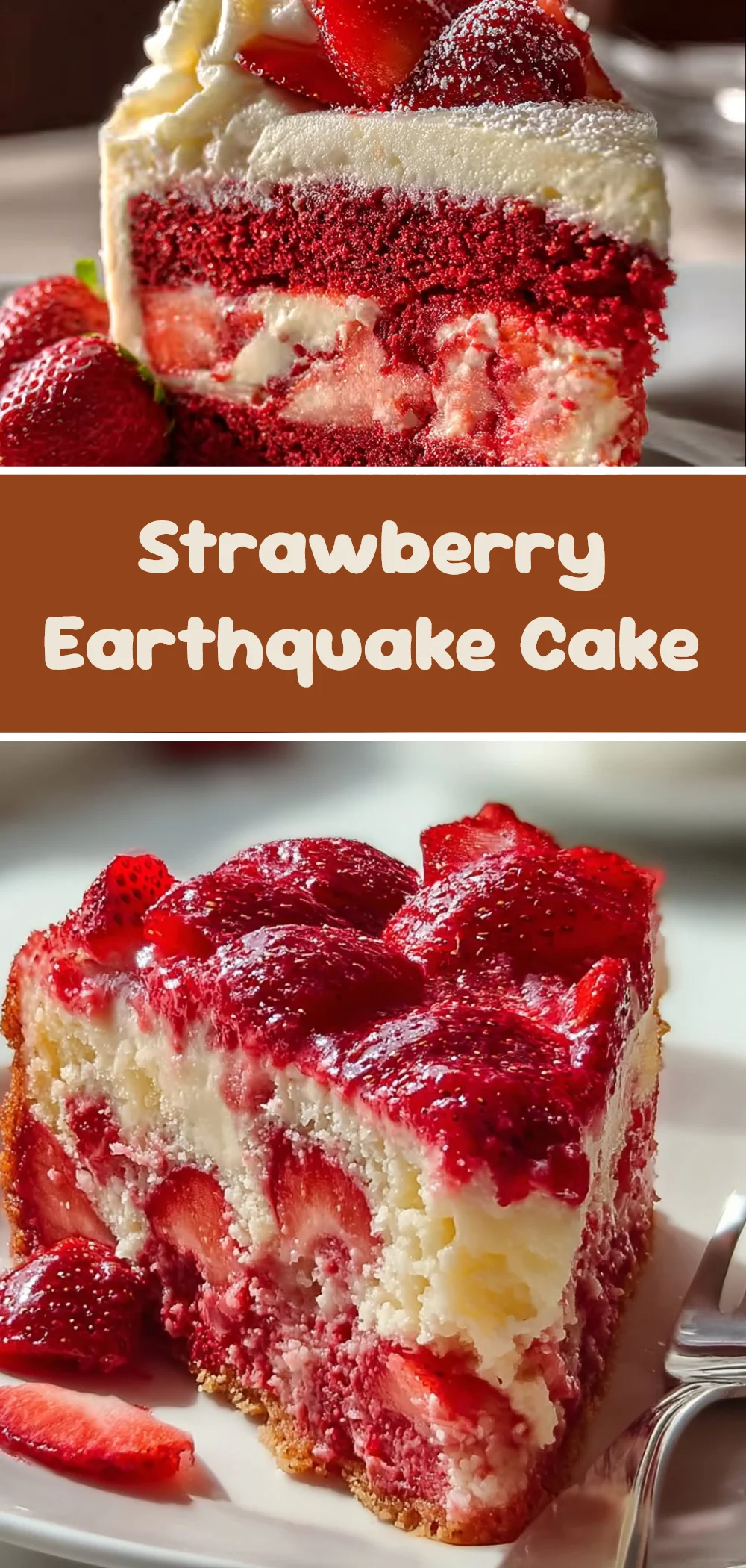 Strawberry Earthquake Cake