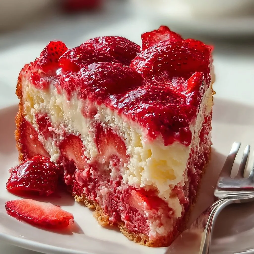 Strawberry Earthquake Cake